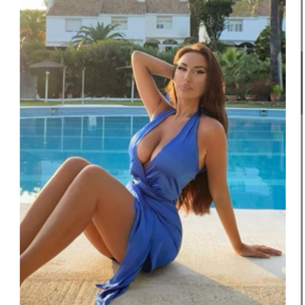 Fashion nova blue satin dress